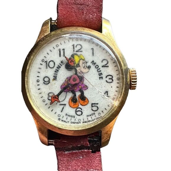 Lot of 5 Mickey Mouse Minnie Mouse Vintage watches unknown if working - Picture 12 of 12